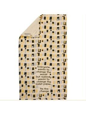 New Primitives by Kathy "Be the Change" funny bathroom cotton hand towel